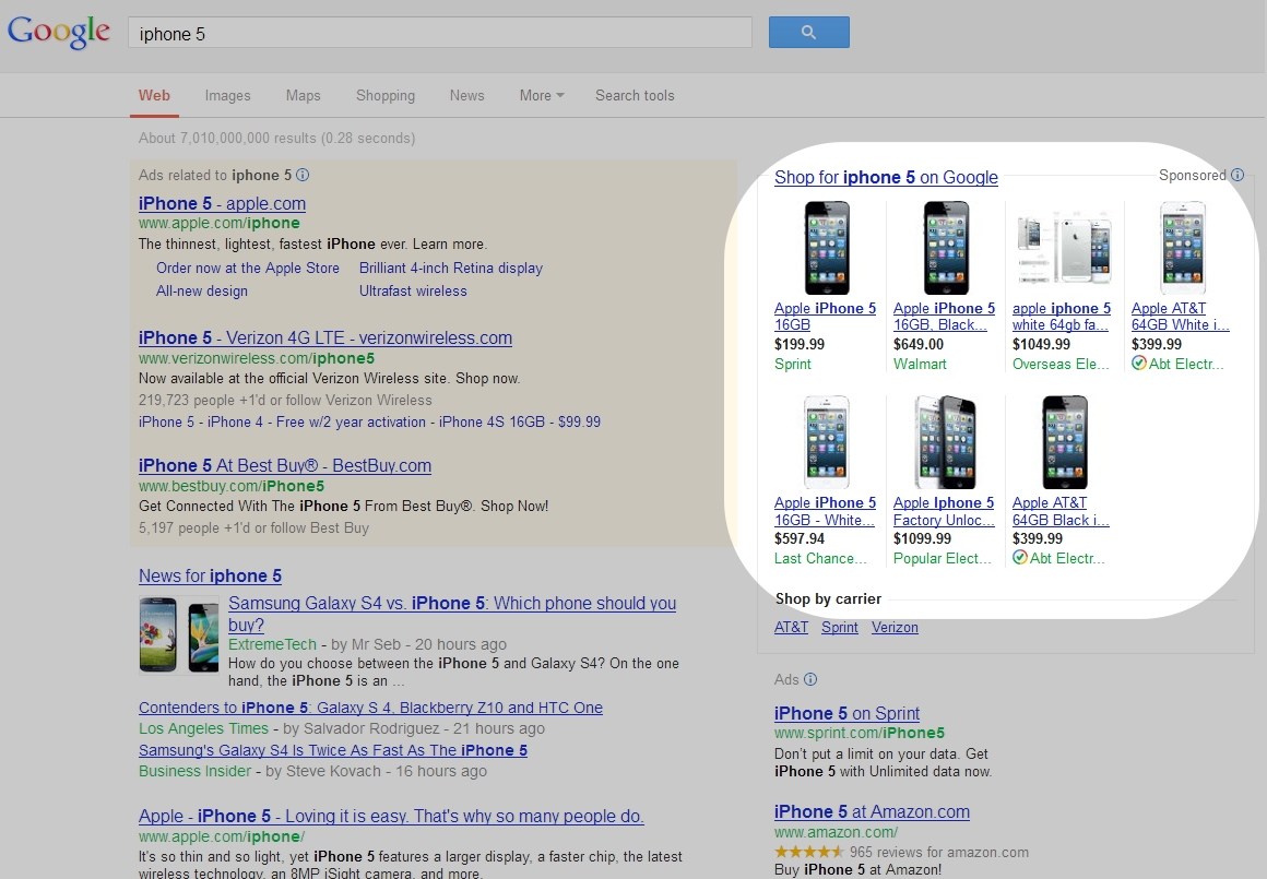 Вигляд Google Merchant Center на сторінці пошукової видачі
